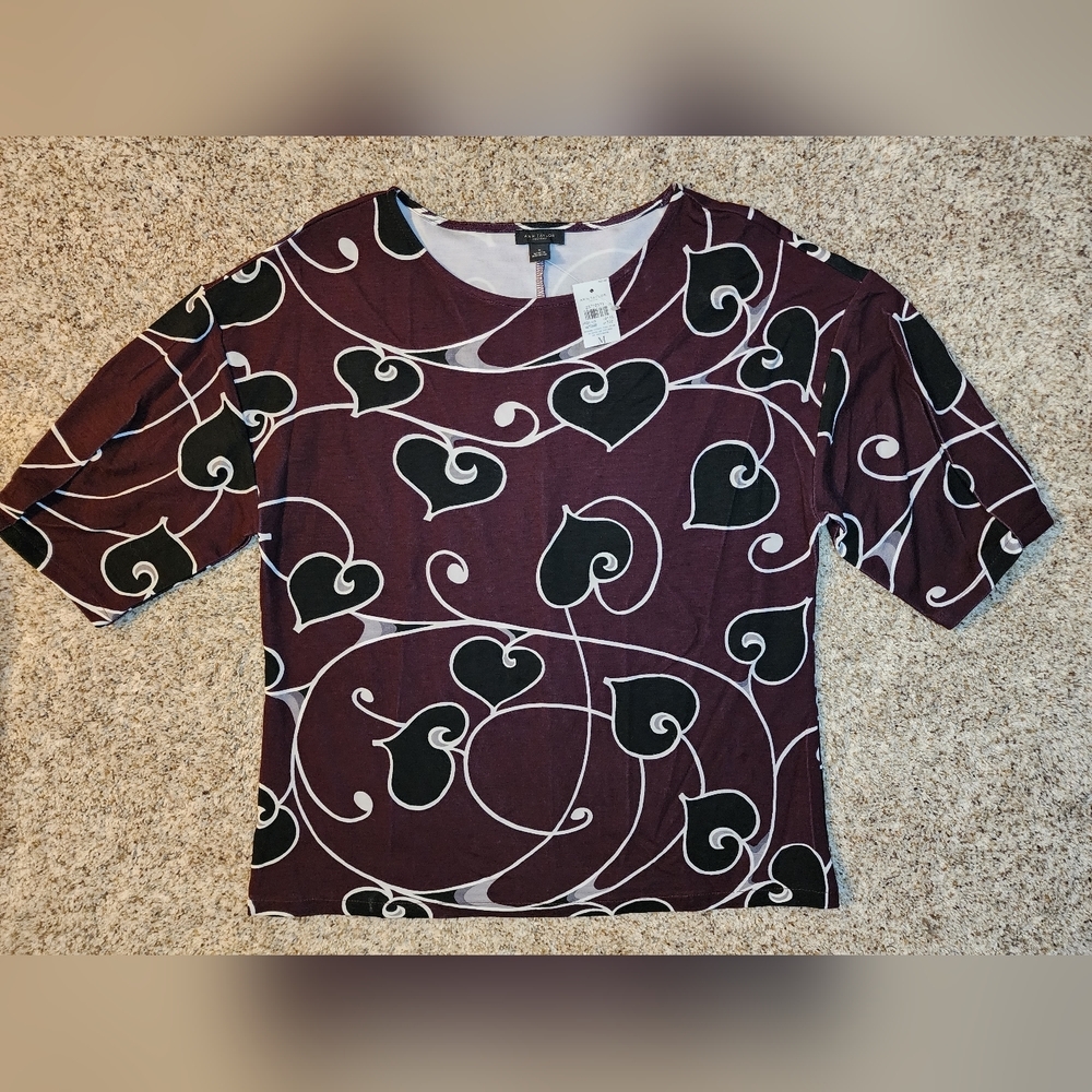 NWT Ann Taylor Factory Med burgundy dress top
